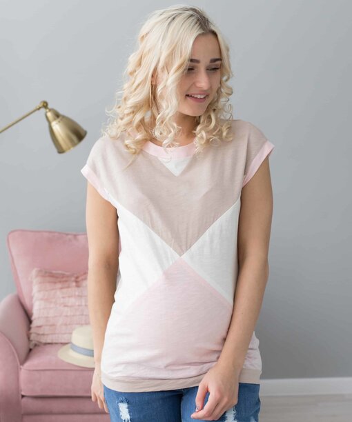 Кремовая футболка для будущих и кормящих мам Active — изображение 2