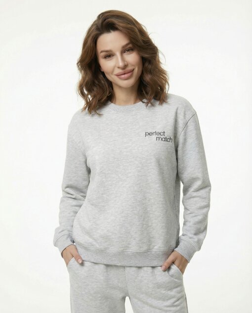 Свитшот с серой вышивкой Perfect Match — изображение 5