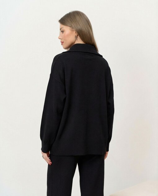 Черный вязаный костюм с молнией Biscuit — изображение 5