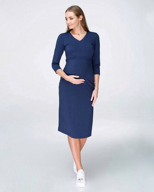 Синее платье для будущих и кормящих мам Pam — изображение 2