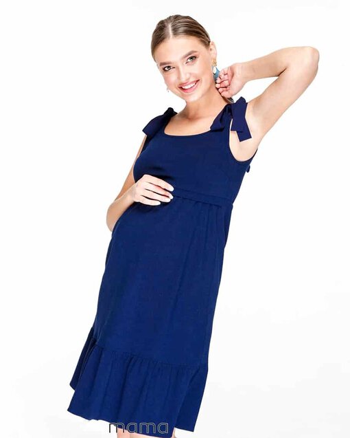 Синий сарафан для беременных и кормящих мам Mila — изображение 3