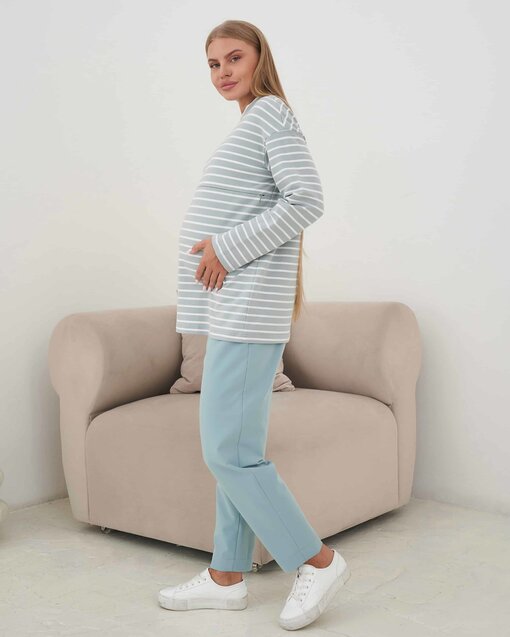 Мятные укороченные брюки для будущих и кормящих мам Baffy — изображение 3