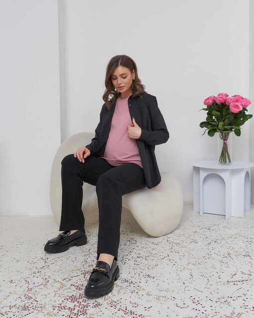 Черная рубашка для беременных Florance — изображение 5