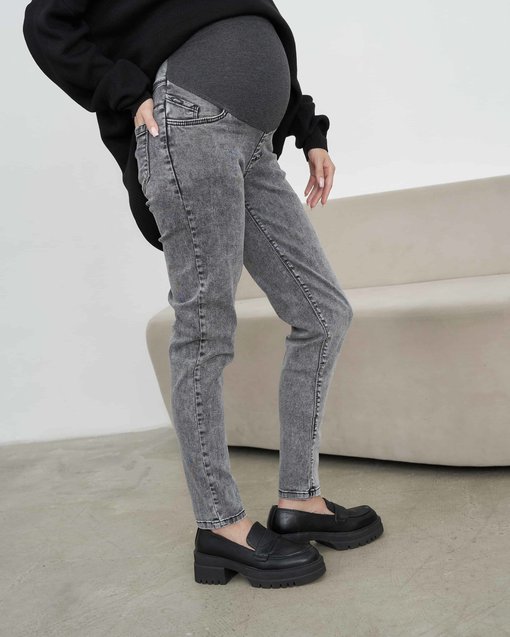 Светло-серые джинсы moms для будущих мам Desire — изображение 4