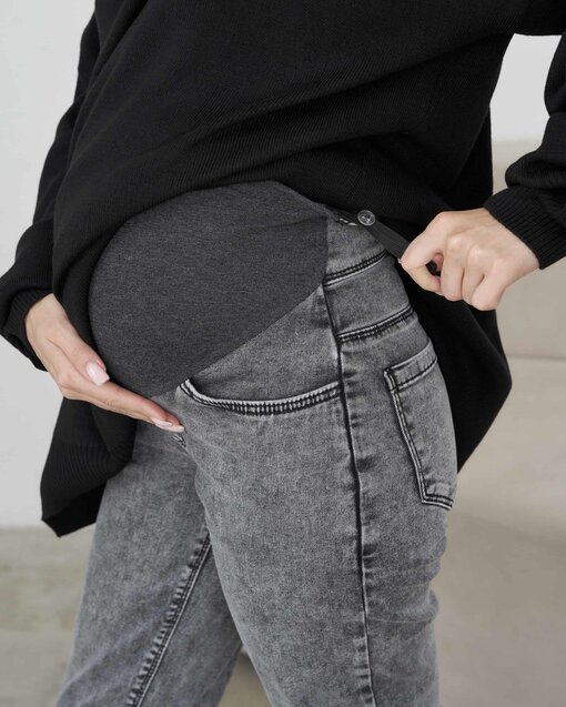 Светло-серые джинсы moms для будущих мам Desire — изображение 2