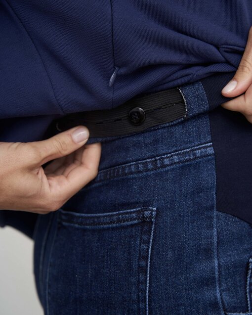 Синие джинсы moms для будущих мам Miki — изображение 3