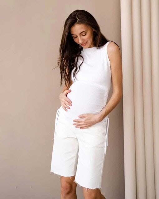 Белая майка для будущих и кормящих мам Kim — изображение 3