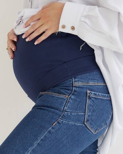 Синие джинсы-скини для будущих и кормящих мам Angelika — изображение 2