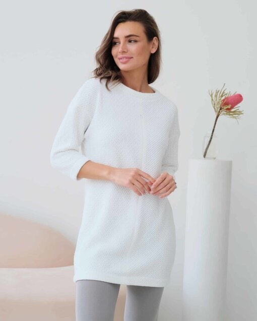 Белое мини-платье для беременных и кормящих мам Luiza — изображение 9