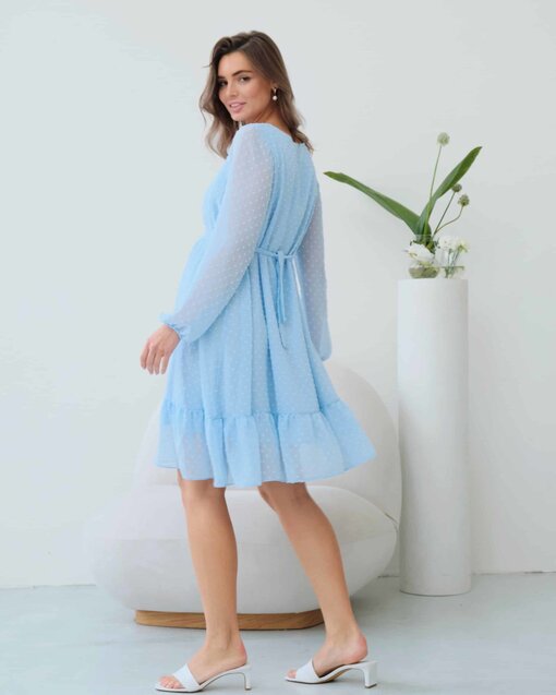 Голубое воздушное платье для будущих и кормящих мам Bellini — изображение 11
