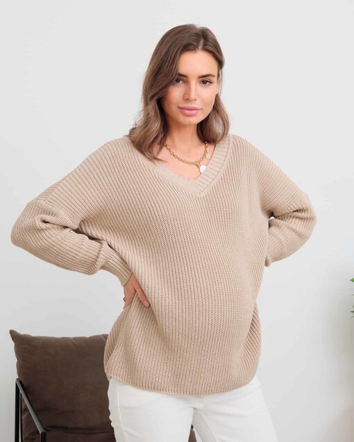 Бежевый свитер для будущих и кормящих мам Erika