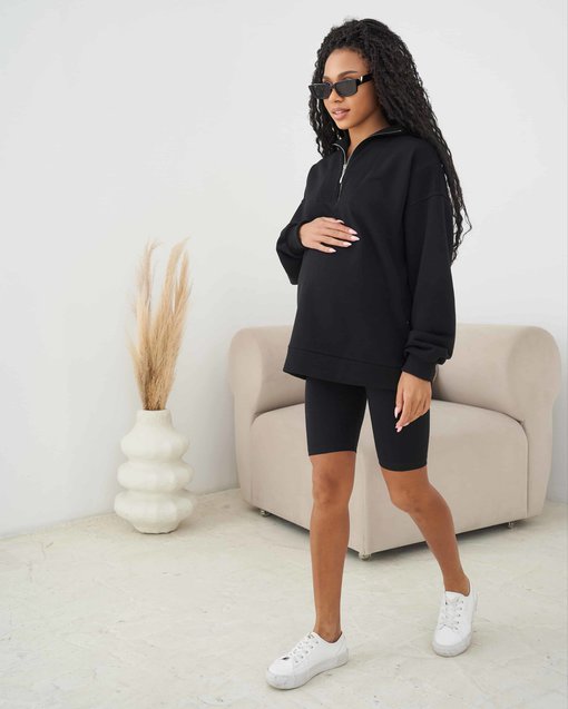 Черный свитшот для будущих и кормящих мам Hanna — изображение 4