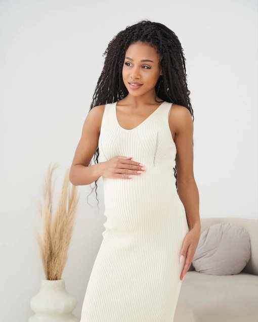 Кремовое трикотажное платье-комбинация Liv — изображение 5