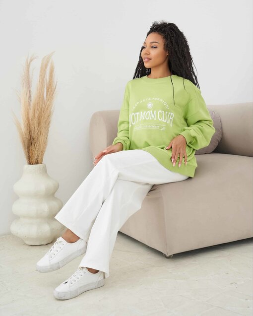 Лаймовый свитшот для будущих и кормящих мам Hot Mom — изображение 8