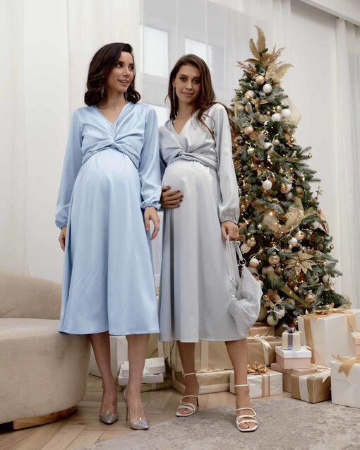 Серебряное платье для беременных и кормящих Blush — изображение 6