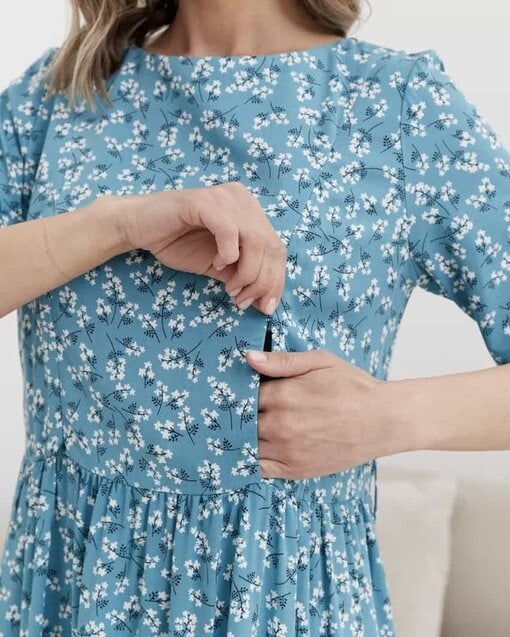 Бирюзовое платье для будущих и кормящих мам Kassandra — изображение 2
