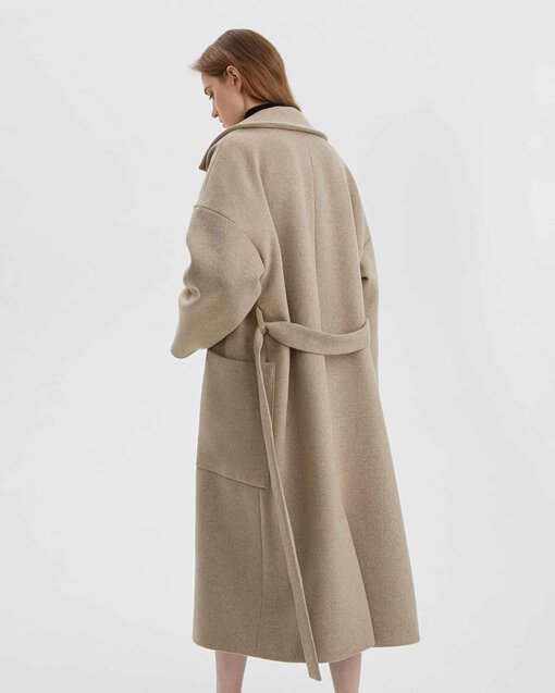 Песочное пальто-халат для беременных и кормящих Jane — изображение 8