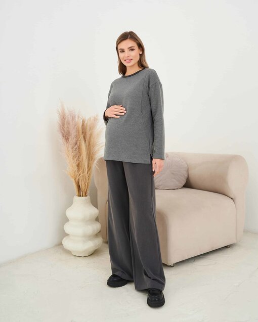 Графитовые брюки-палаццо для будущих мам Osaka — изображение 11