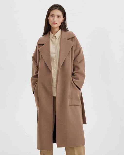 Бежевое пальто-халат для беременных и кормящих Jane — изображение 3