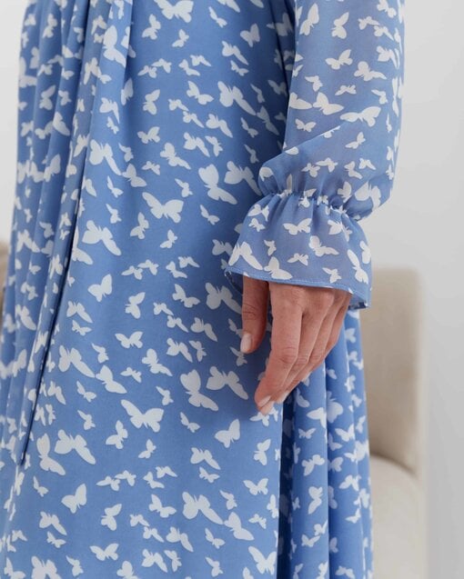 Голубое платье с бабочками для будущих и кормящих мам Valencia — изображение 9