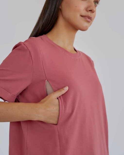 Терракотовая футболка для будущих и кормящих мам Astoria — изображение 3