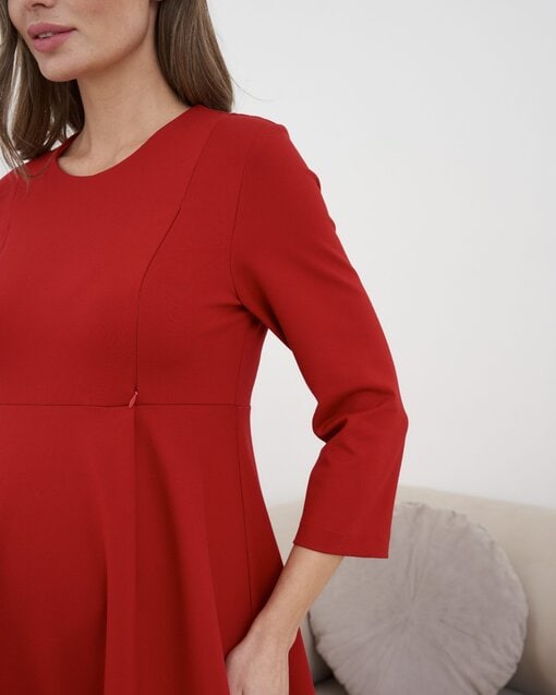 Красное платье для будущих и кормящих мам Jaclyn — изображение 5