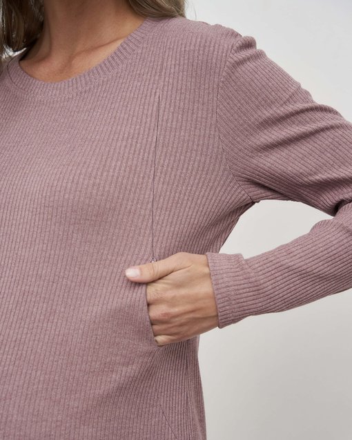 Кофейное платье-лапша для будущих и кормящих мам Lira — изображение 2