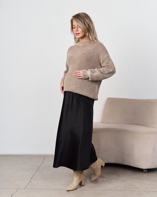 Черная атласная юбка Kate — изображение 7