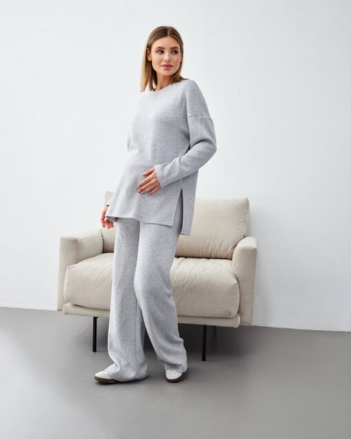 Серые теплые брюки для будущих и кормящих мам Trendy — изображение 13