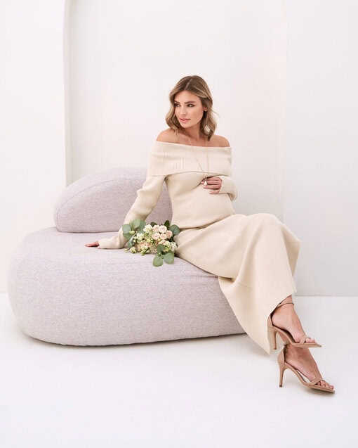 Кремовое трикотажное платье Napoli — изображение 5