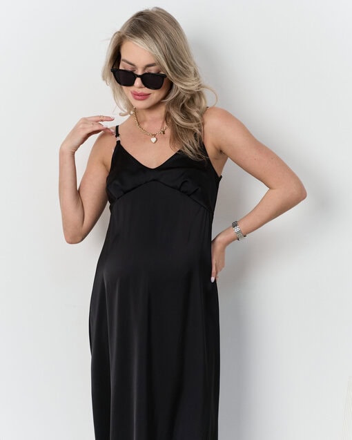 Черное платье для будущих и кормящих мам Karmen NEW — изображение 9