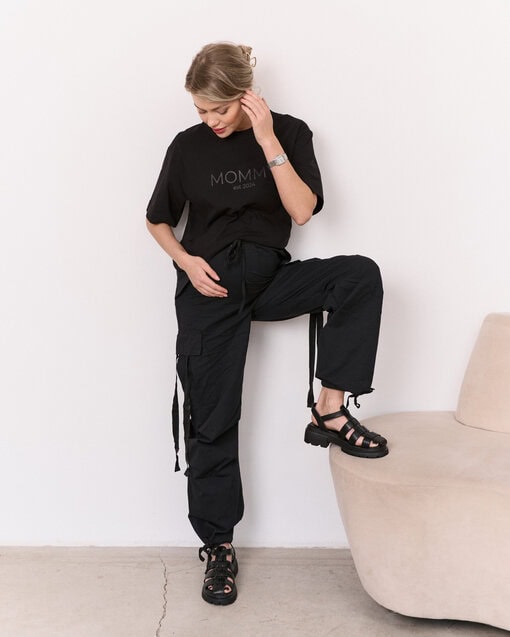 Черные брюки-карго для будущих и кормящих мам Billy — изображение 6