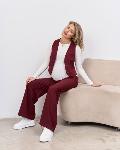 Бордовые брюки-палаццо для будущих мам Osaka — изображение 6