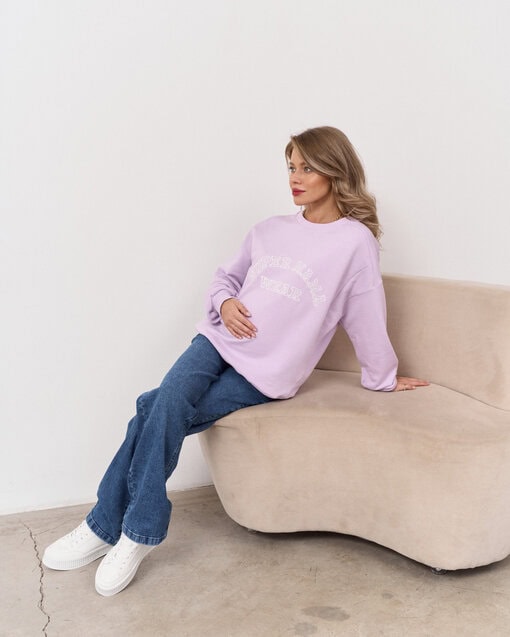 Лавандовый свитшот для будущих и кормящих мам Super Mama — изображение 3