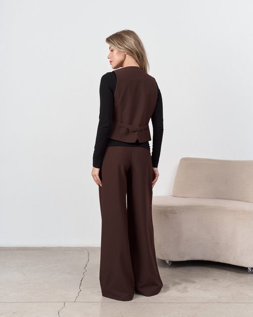 Шоколадные брюки-палаццо для будущих мам Osaka — изображение 10
