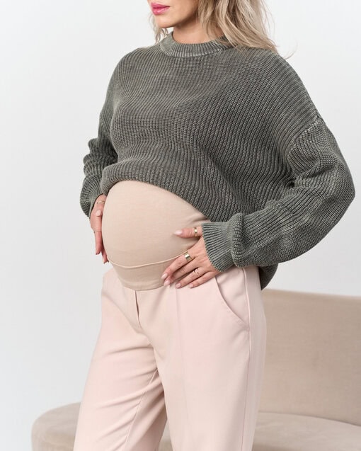 Бежевые брюки прямого кроя для будущих и кормящих мам Bowie — изображение 2