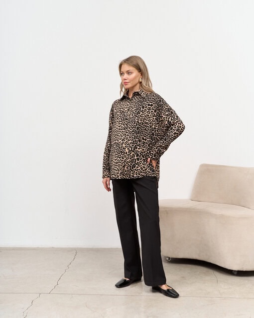 Оверсайз-рубашка с лео-принтом Jungle — изображение 4