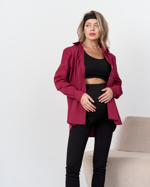 Бордовая рубашка для беременных Florance — изображение 8