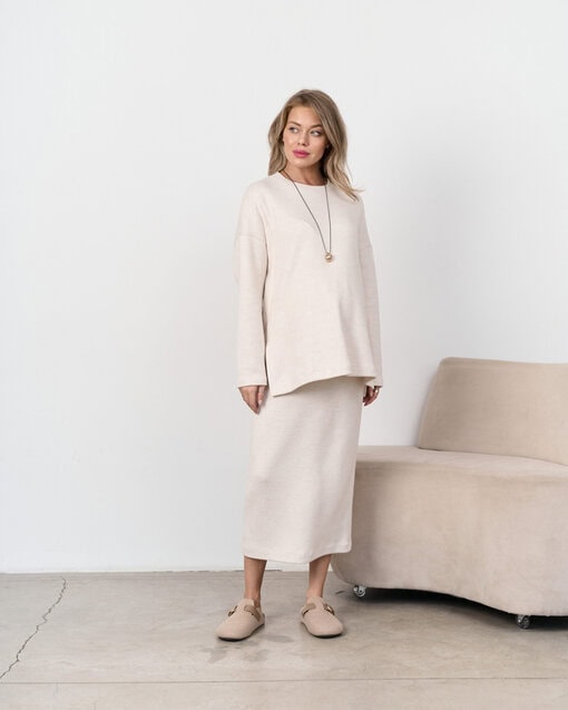 Молочная теплая юбка для будущих и кормящих мам Trendy — изображение 4