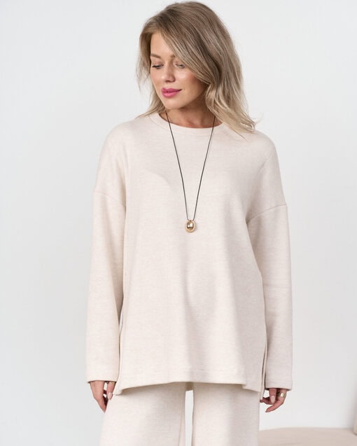 Молочный теплый джемпер для будущих и кормящих мам Trendy — изображение 13