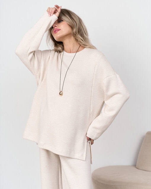 Молочный теплый джемпер для будущих и кормящих мам Trendy — изображение 11