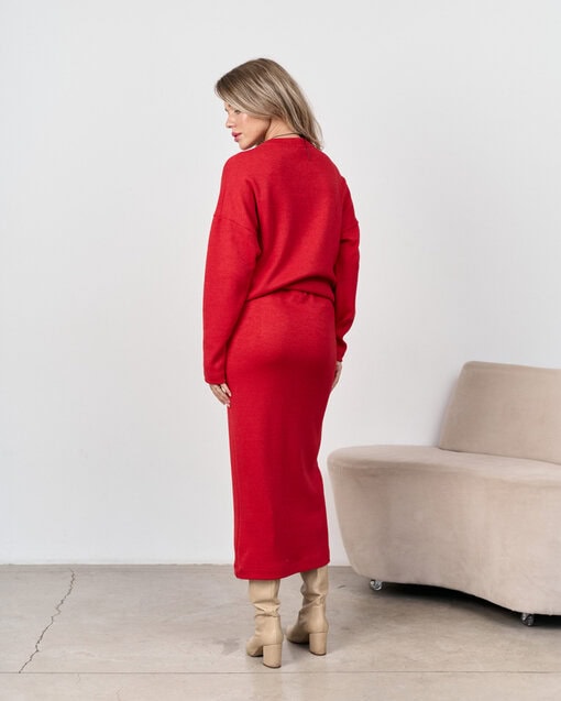 Красная теплая юбка для будущих и кормящих мам Trendy — изображение 10