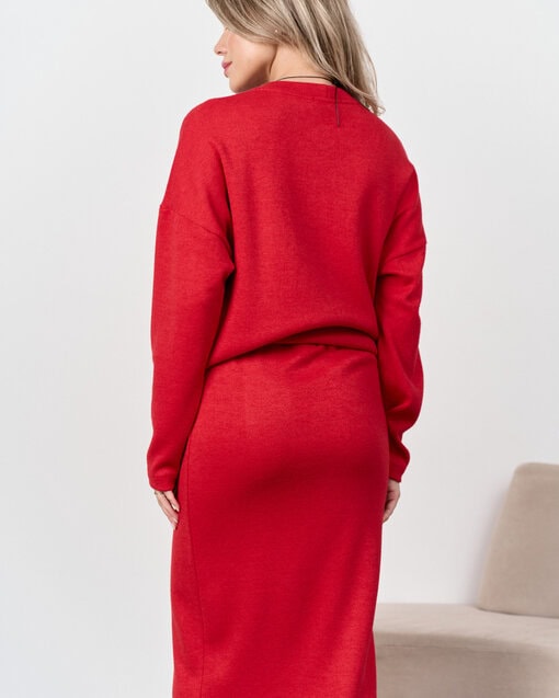 Красная теплая юбка для будущих и кормящих мам Trendy — изображение 9