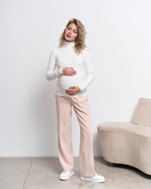 Молочная водолазка для беременных Ally — изображение 5