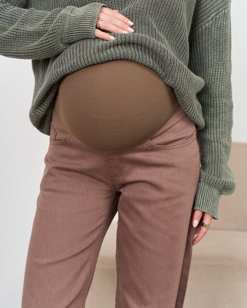 Коричневые джинсы прямого кроя для будущих мам Vitta — изображение 2