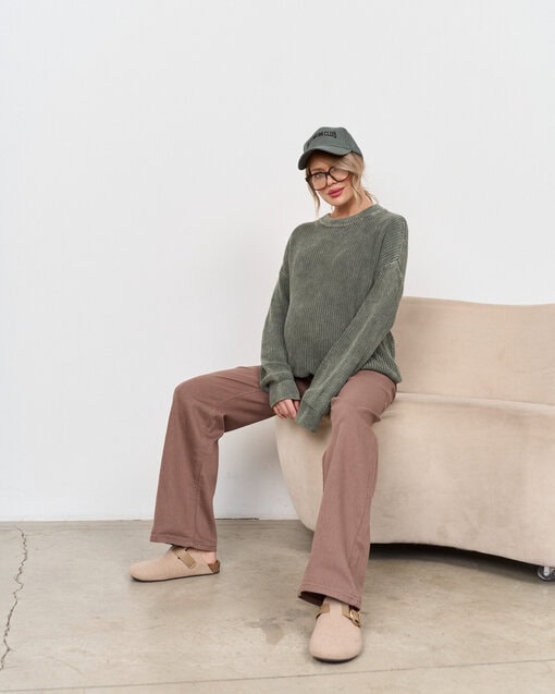 Коричневые джинсы прямого кроя для будущих мам Vitta — изображение 5