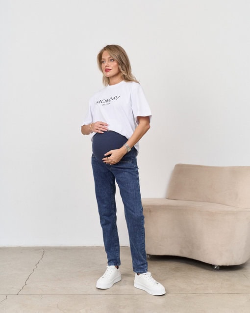 Синие джинсы moms для будущих мам Elin — изображение 7