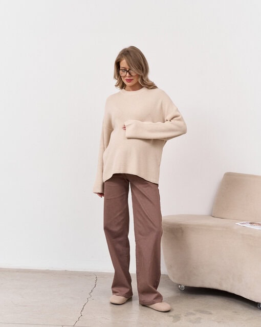 Бежевый джемпер в рубчик Leon — изображение 4