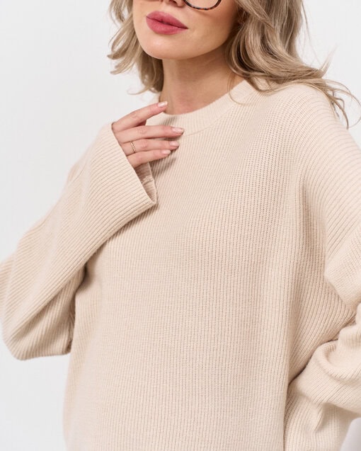 Бежевый джемпер в рубчик Leon — изображение 7
