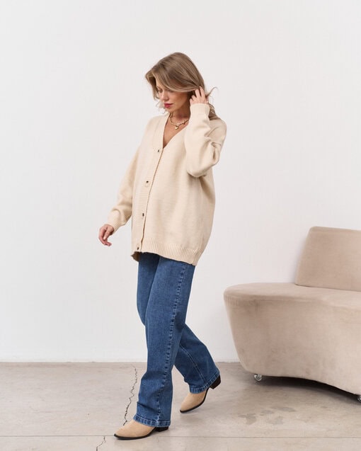 Синие джинсы прямого кроя для будущих мам Vitta — изображение 3